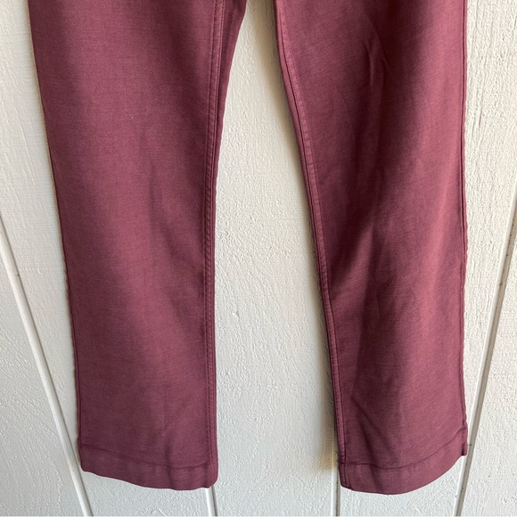 Faherty Stretch Terry Patch Pocket Pant High Rise Wide Leg Size 25 Brown Maroon - Picture 5 of 9